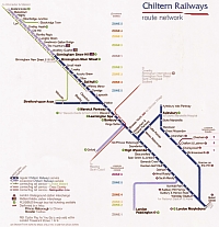 Chiltern Railways Network Rail Route Map